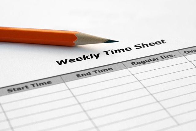 Weekly time sheet